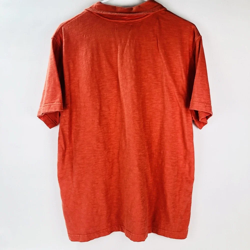 Banana Republic Mens Large L Polo 100% Cotton Golf Shirt Orange Heather Pocket